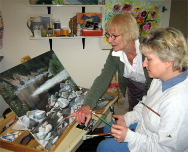 Lenore with art student